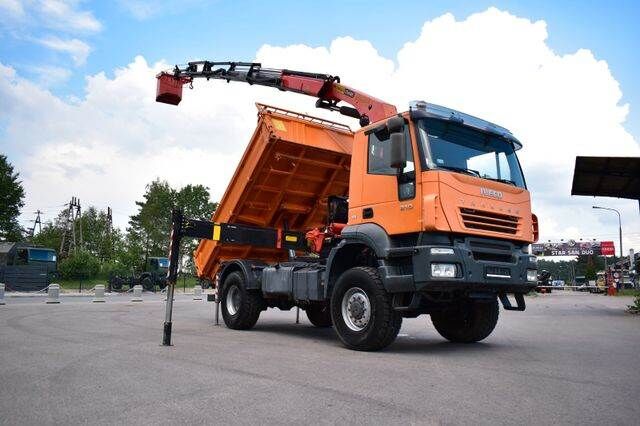 IVECO TRAKKER 4x4 PALFINGER PK 20002 CRANE KIPER BASKE Dump Truck For