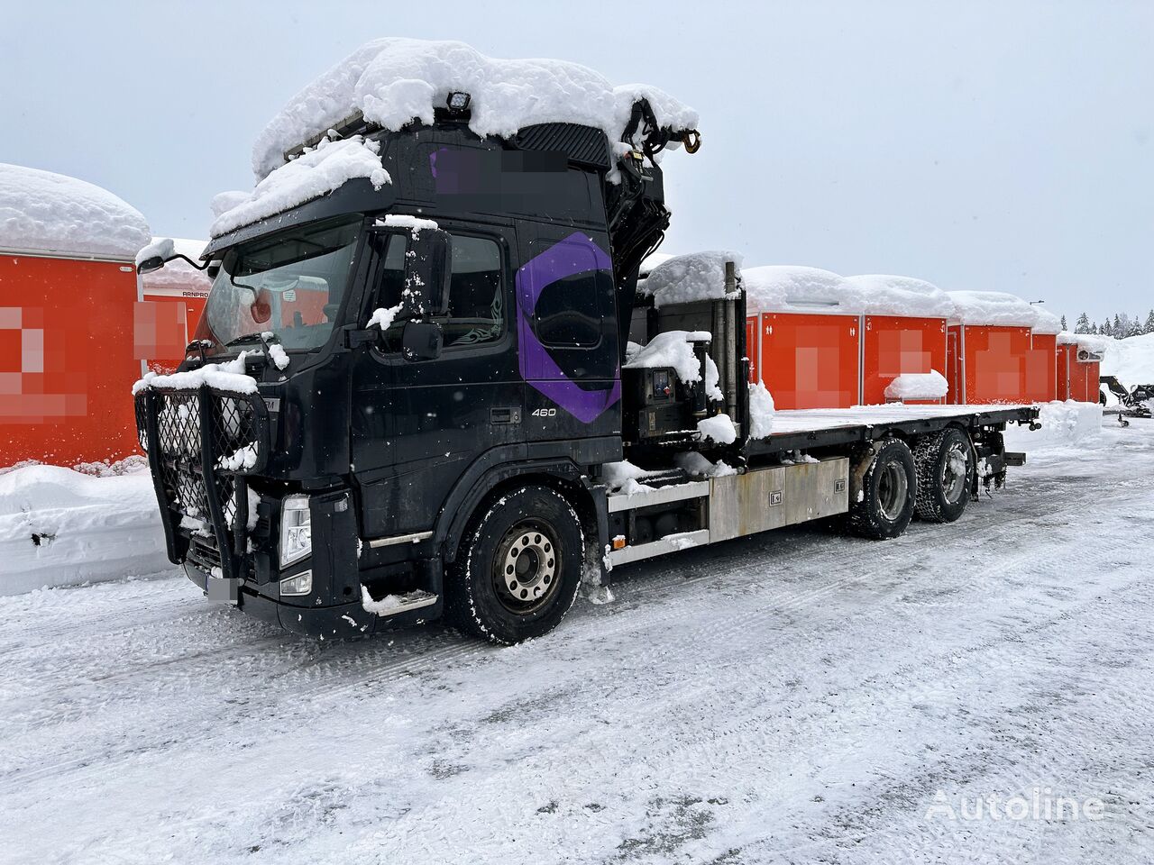 Volvo FM460 6x4 HMF 2420 Flyjib FJ600 Reach 28m VIDEO Flatbed