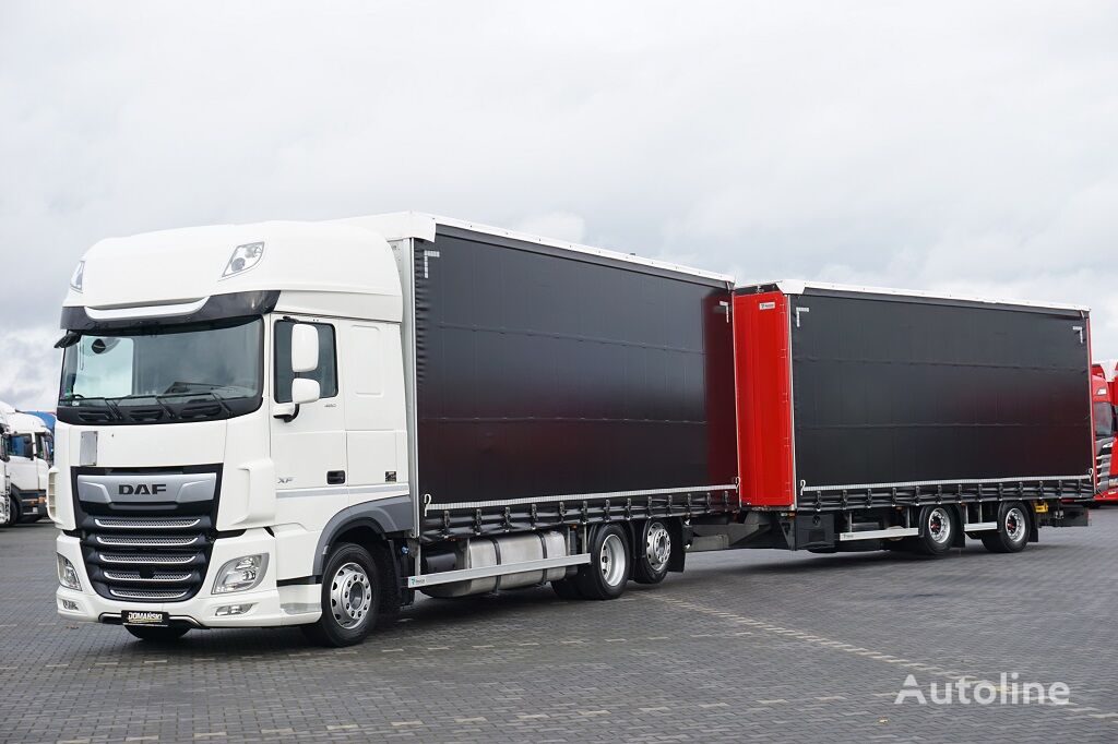 DAF XF / 480 / ACC / EURO 6 / ZESTAW PRZEJAZDOWY 120 M3 curtainsider truck + curtain side trailer