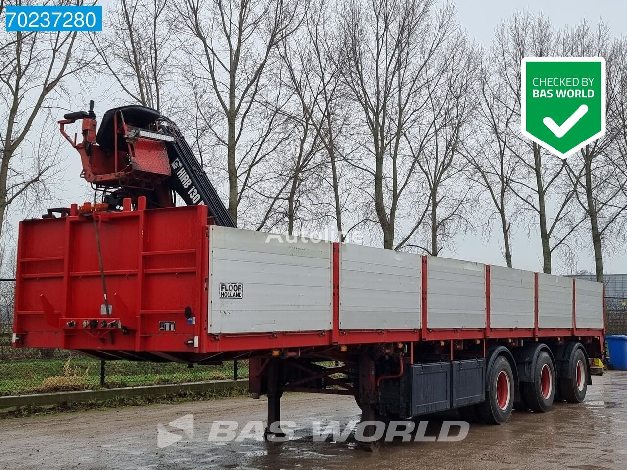 Floor FLO-17-30H2 3 axles NL-Trailer 2xLenkachse Hiab 130RF1 flatbed ...