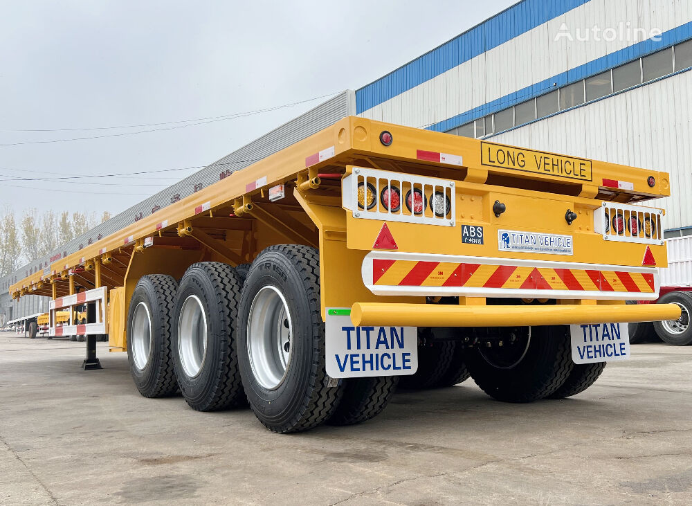 new TITAN 2023 New 12.5m Tri Axle Flatbed Trailer Price - Y flatbed semi-trailer