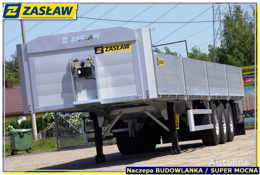 new Zasław 13,60 m platforma budowlan, burty alum, SUPER HARD - GOTOWA !!! flatbed semi-trailer
