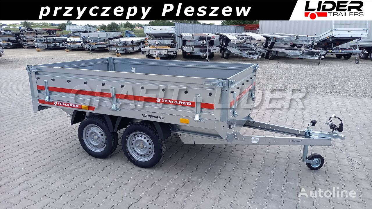 new Temared Universal trailer 2 axles TM-071 przyczepa 254x153x40cm, Transpo flatbed trailer