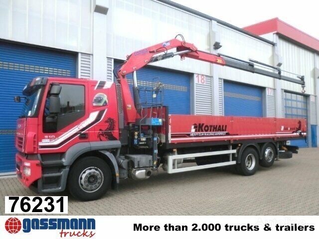 IVECO AT260S31Y/P 6x2 mit Kran Copma 150.3 flatbed truck