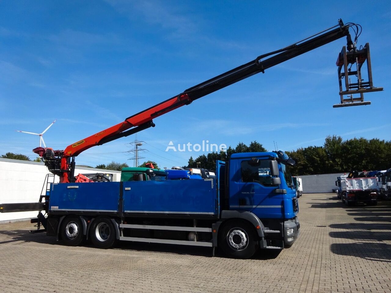 Man 26.340 Tgm Baustoff Pritsche + Pk 21001l Kran Flatbed Truck For 