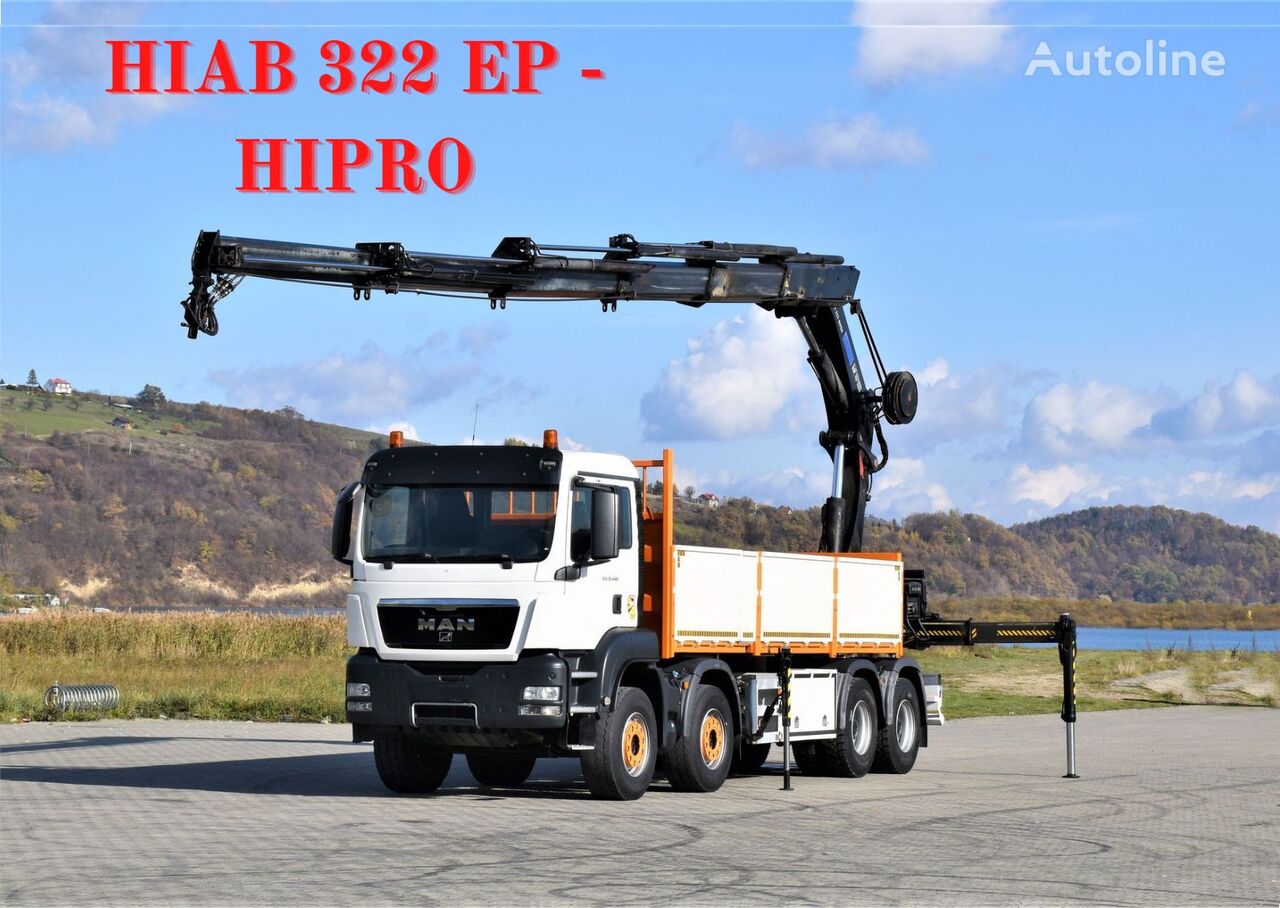 MAN TGS 35.440 * HIAB 322 EP-5HIPRO+FUNK / 8x4! flatbed truck