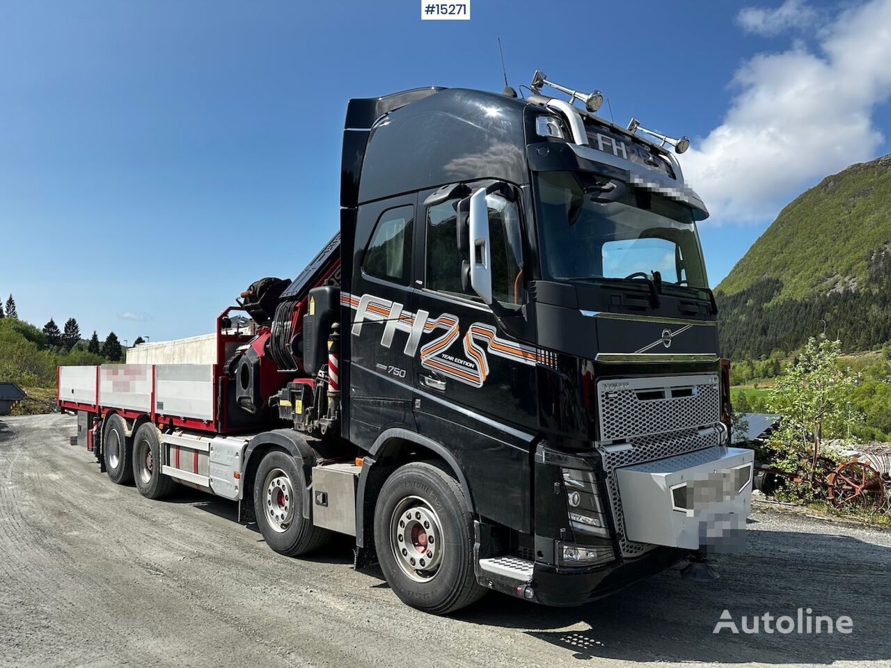 Volvo FH750 flatbed truck for sale Norway HEIMDAL, YV40618