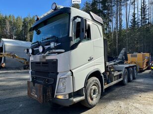 Volvo Fh 540 8x4 plow rigged hook truck w/ crane hydraulics WATCH VIDE hook lift truck