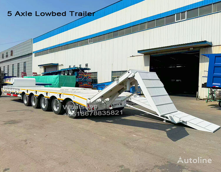 5 Axle 150 Ton Lowbed Semi Trailer for Sale in Tanzania low bed semi ...