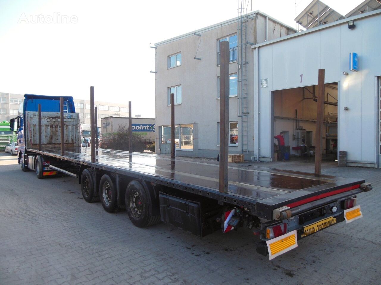 Kögel SN 24, ORIGINAL PLATTFORM, 8 STUCKS RUNGEN platform semi-trailer