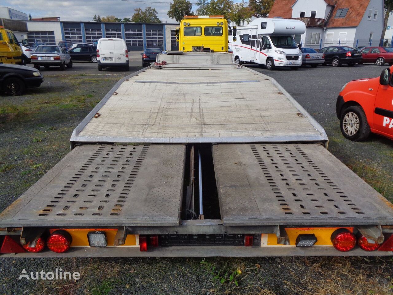 Jacobs KFZ Auflieger mit Atego Sattelzugmaschine car transporter semi-trailer