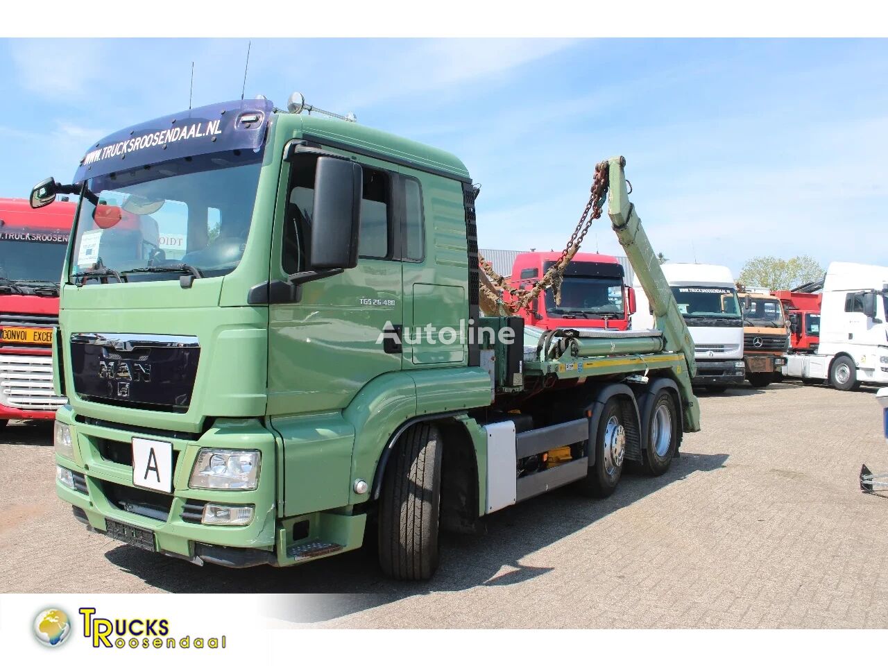 MAN TGS 26.480 + EURO 5 + 6X2/4 skip loader truck