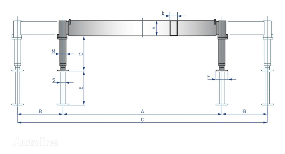 Estabilizadores traseros con vigas opuestas  ETOM-1 anti-roll bar for loader crane