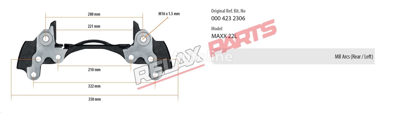 Relaxparts Brake Caliper For Wabco Pan Caliper Carrier Rear Left Semi Trailer