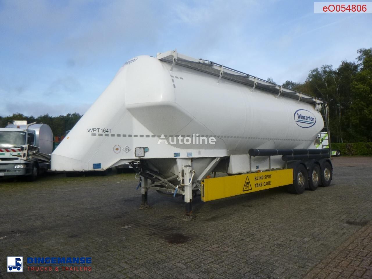 Feldbinder Powder tank alu alu 49 m3 / 1 comp cement tank trailer