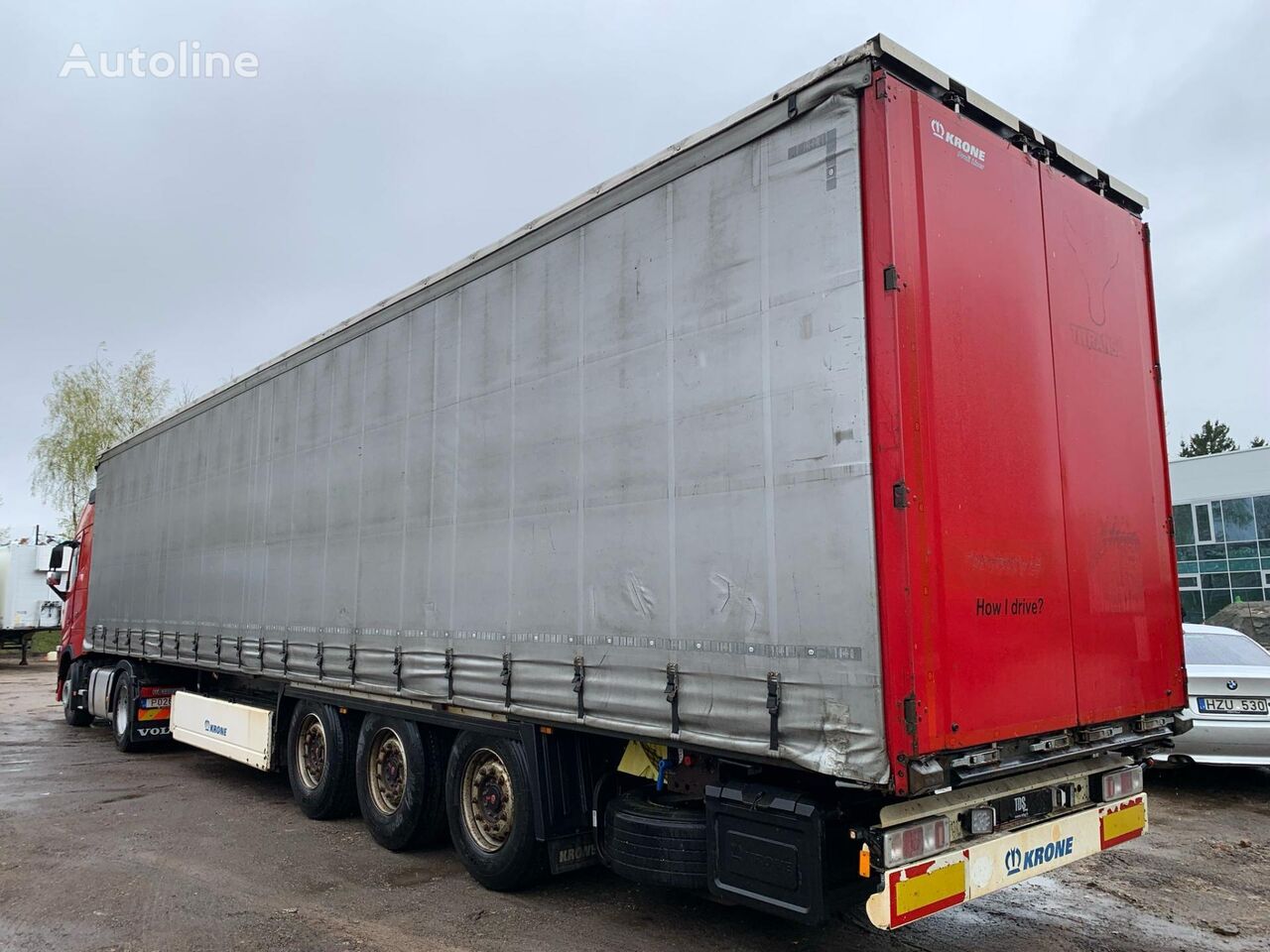 Krone SD tilt semi-trailer for sale Lithuania Vilnius, YQ39859