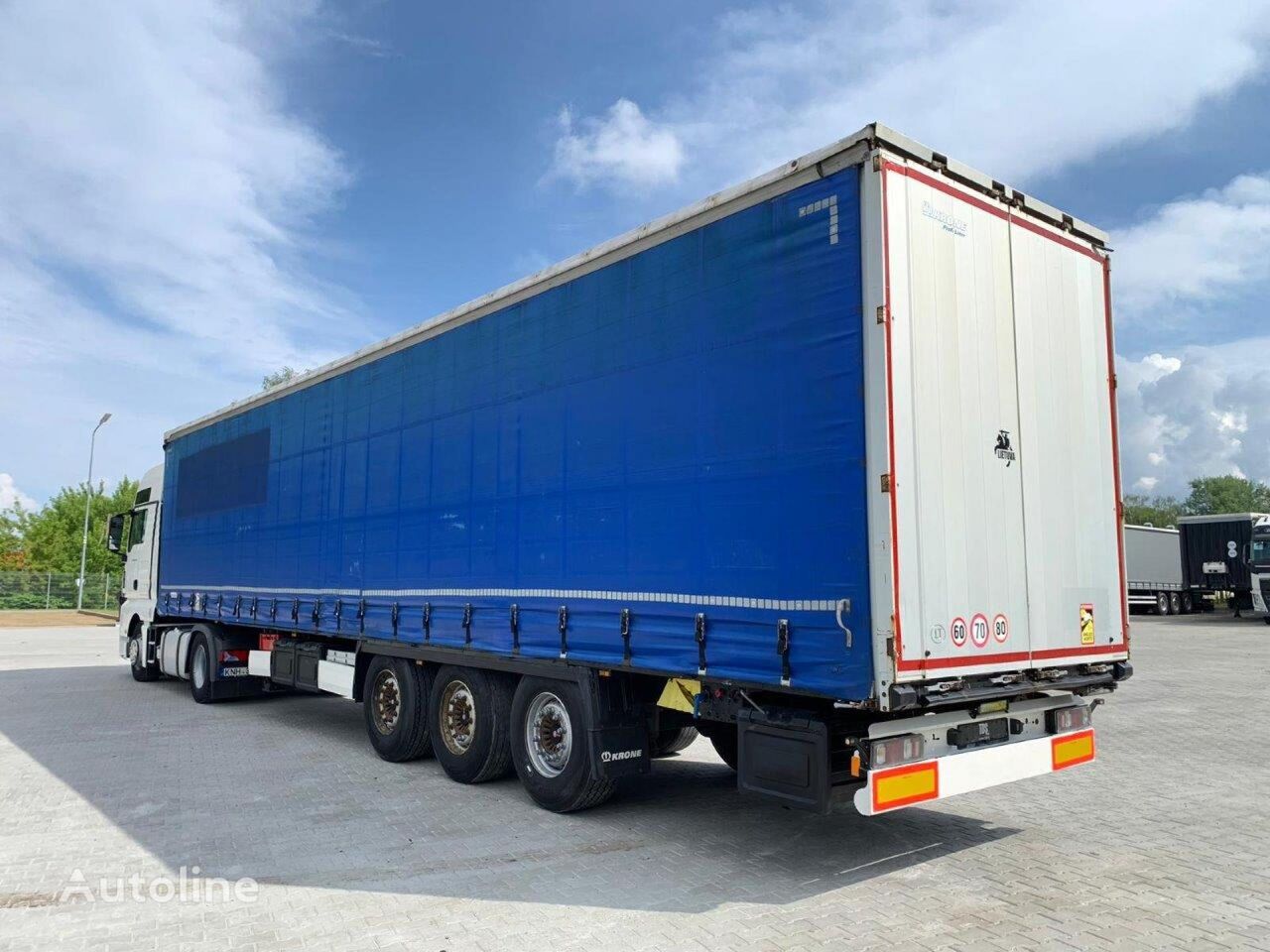 Krone SD tilt semi-trailer for sale Lithuania Vilnius, BU40441