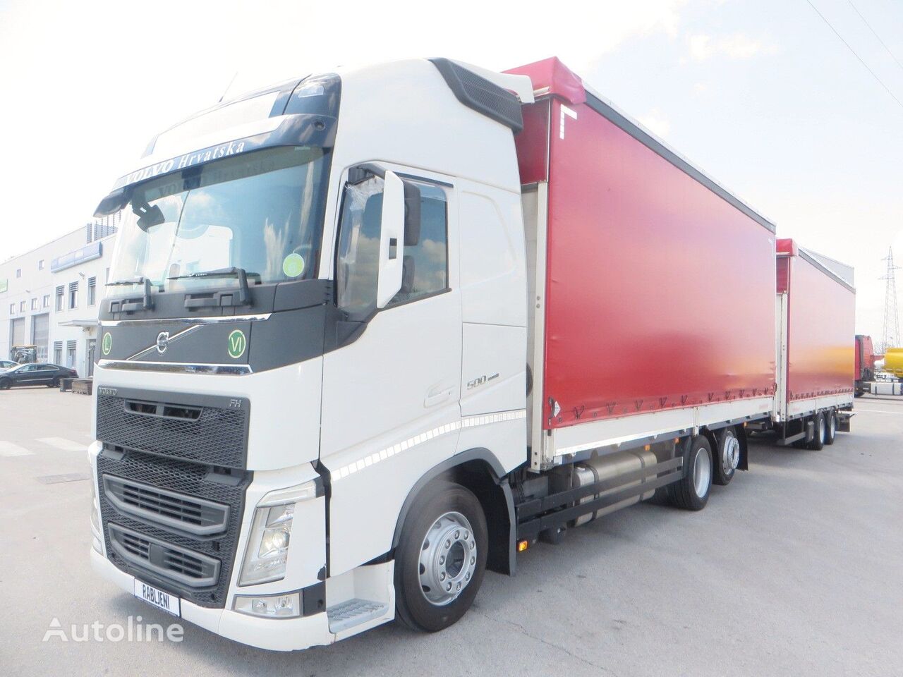 Volvo FH500 6x2 tandem jumbo 7.3+8.2m tilt truck for sale Croatia Lučko ...