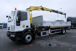 IVECO STRALIS 180E30 / 4X2 / BOX - 7,5 M + CRANE HYVA 911 / RADIO COMM  flatbed truck for sale Poland Bodzentyn, QR33684